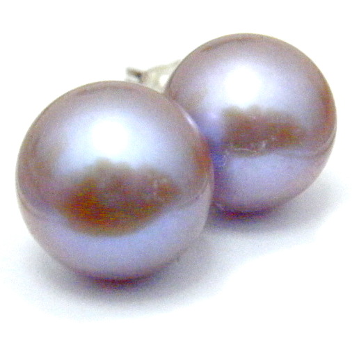 Lilac 10.1mm Pearl Stud 14ct Earrings